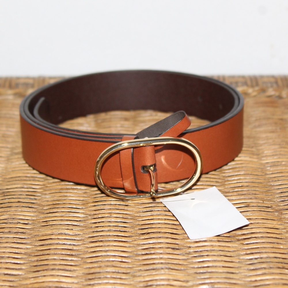 J.Crew Women's Italian Leather Oval Buckle Belt.